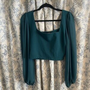Windsor Teal Square Neck Blouse